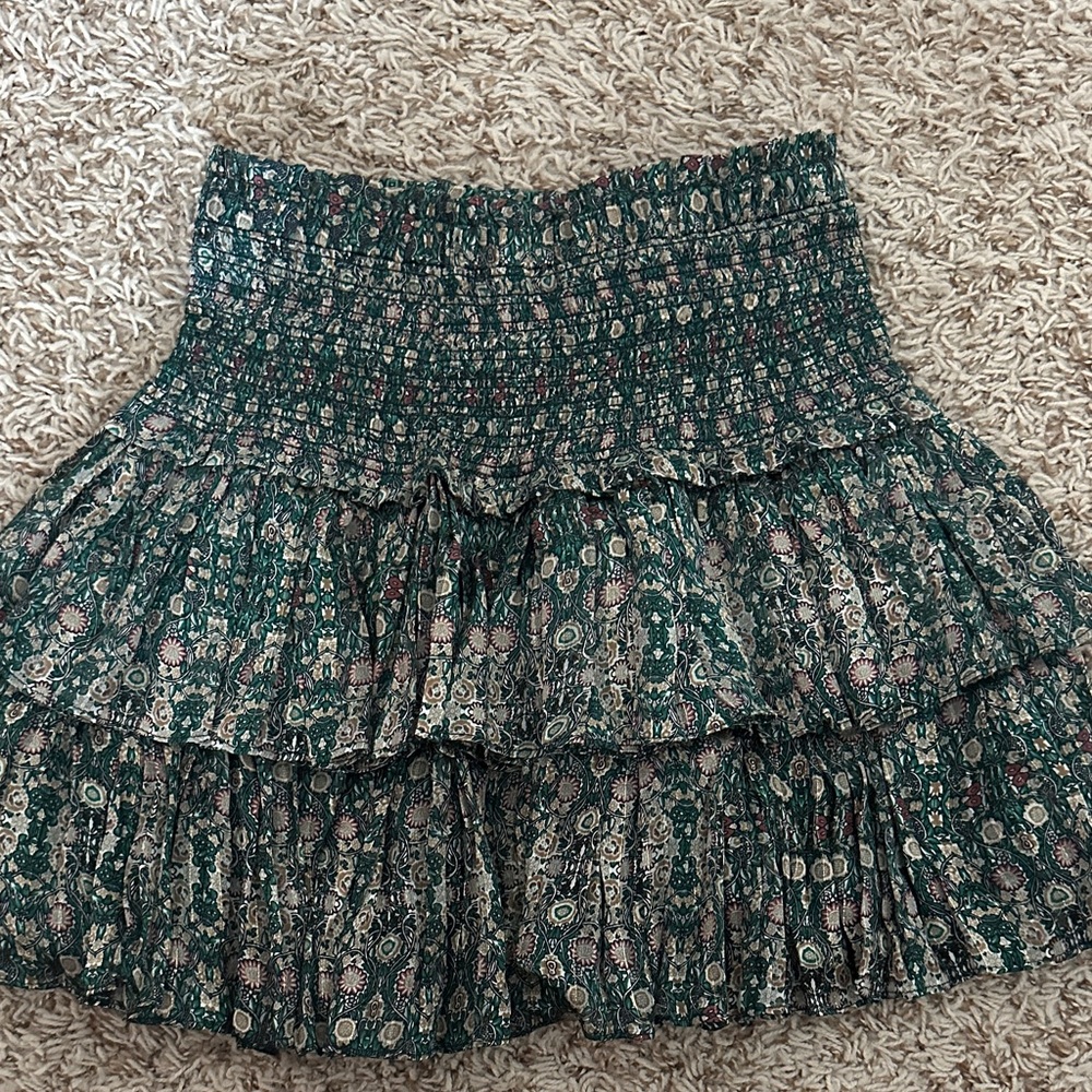 Reset Floral Green Tiered Skirt